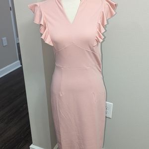 Pink Ruffle Cocktail Dress/Size (S)